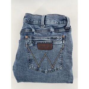 Wrangler Retro Relaxed Boot Jeans Mens 36x34(34x32) Blue Denim Stretch Western